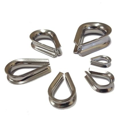 STAINLESS STEEL THIMBLES WIRE CABLE ROPE CABLE CLIPS CLAMPS 2mm - 8mm
