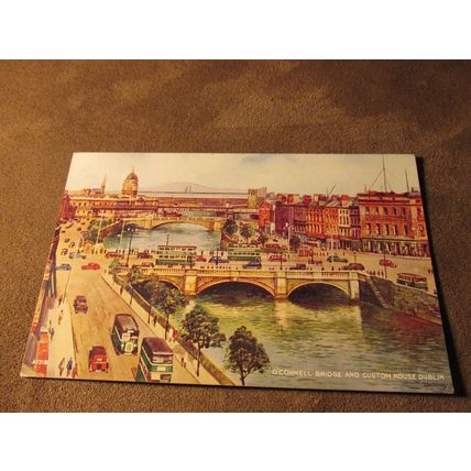 Valentines Postcard - O'Connell Bridge Dublin Ireland - Artist A1319