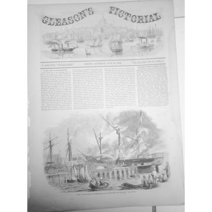 Large Fire At Charlestown - Gleason's Pictorial - June 19, 1852