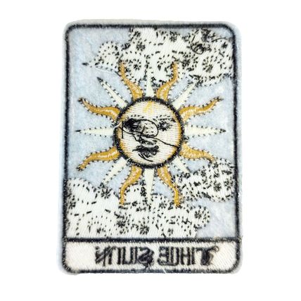 The Sun Iron On Patch Embroidered Sew Tarot Mystical 6.4 cm x 8.9 cm P162