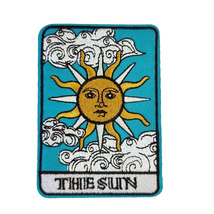 The Sun Iron On Patch Embroidered Sew Tarot Mystical 6.4 cm x 8.9 cm P162