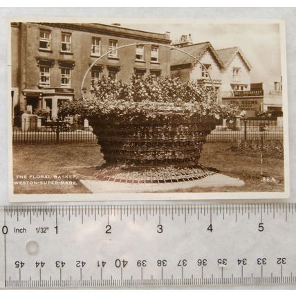 vintage postcard Weston Super Mare, The Floral Basket