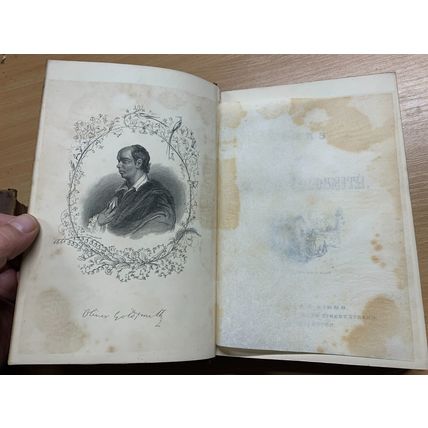 RARE* c1800s "THE WORKS OF OLIVER GOLDSMITH" VICAR WAKEFIELD ANTIQUE BOOK (P6)