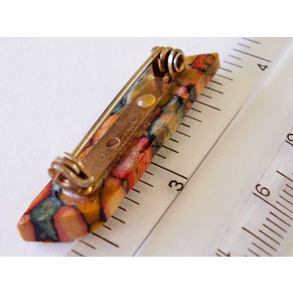 Vintage Brooch Scottish Heather Stem Craft Handmade Scotland Bar Tie Pin