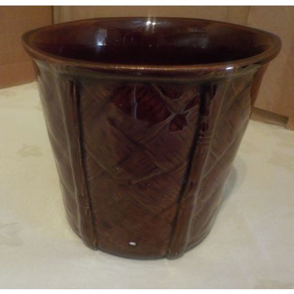 Vintage Brown Glazed Flower Pot Holder by Churchill, England