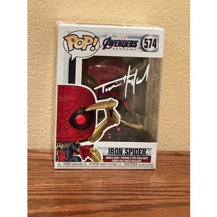 Funko Pop! Iron Spider #574 Facsimile Laser Autographed Figure (Box & Protector)