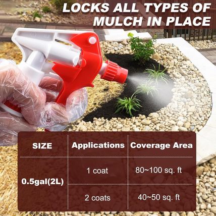 Mulch Glue - 64Oz / 0.5 Gallon Landscape Adhesive Gravel Binder Glue with Applic