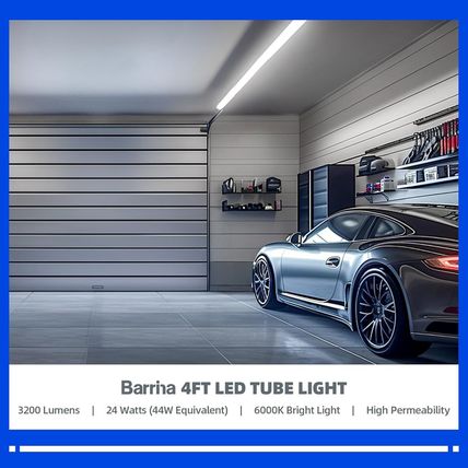 Barrina T8 LED Bulbs 4 Foot, Type B, 24W, 3200LM, 6000K Bright Light, Ballast By