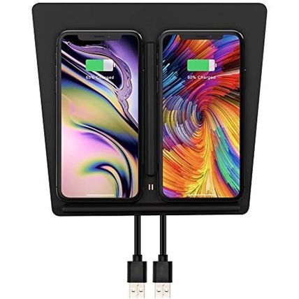 TAPTES Wireless Charger for Tesla Model 3 2017 2018 2019 2020, Dual Phone Chargi