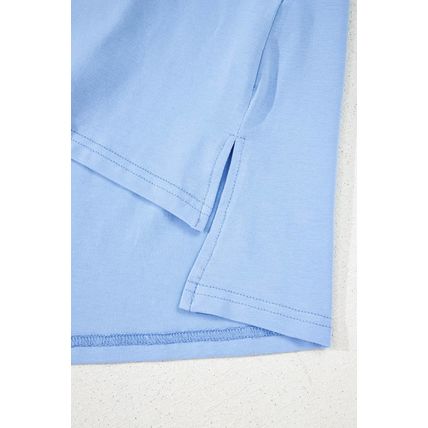 Myosotis Loose Half Sleeve Hi Low Hem T Shirt