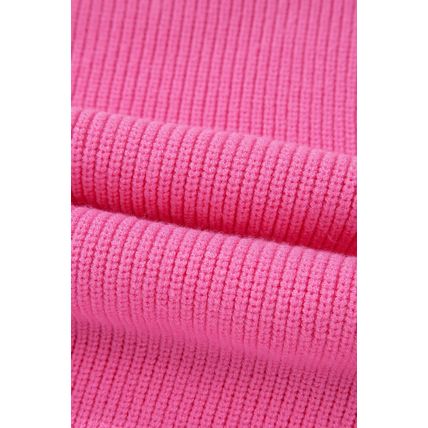 Bright Pink Western Horse Embroidered Round Neck Sweater Tee