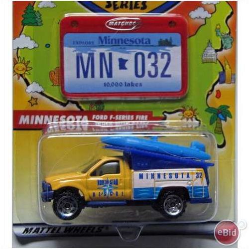 MBAA Matchbox Across America MINNESOTA FORD F-SERIES FIRE TRUCK & License Plate
