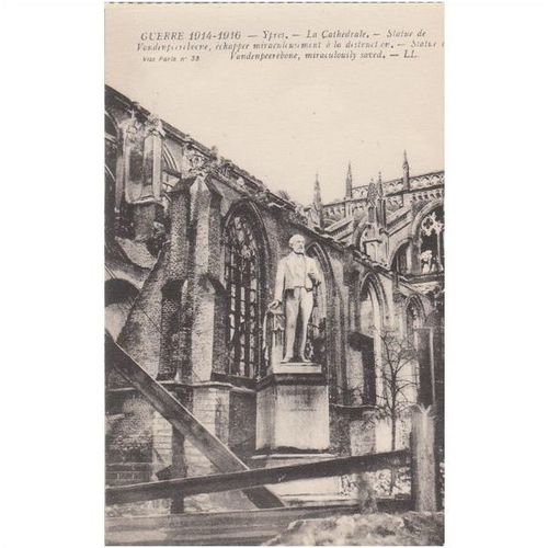 La Cathedrale Ypres War Damage 1914 - 1916 Postcard (MO141)