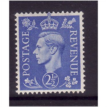 GREAT BRITAIN 1941 GEORGE V I 2 1/2d LIGHT ULTRAMARINE SG489 M MINT #3