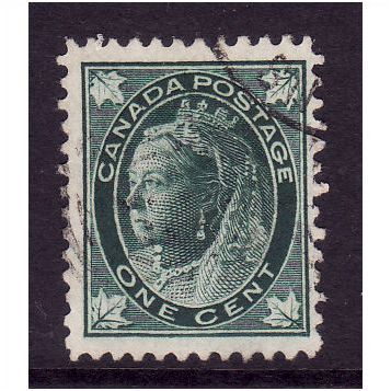 CANADA 1897 1c BLUE GREEN SG 143 FINE USED #3