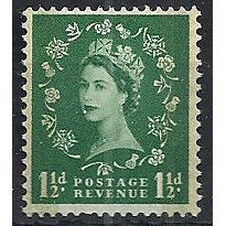 1957 SG563 1 1/2d Green Wilding with Graphite Lines Unmounted Mint . ..