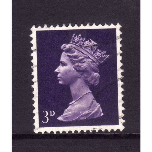 GREAT BRITAIN 1967 SG 729 3d VIOLET ONE CENTRE BAND FINE USED#2