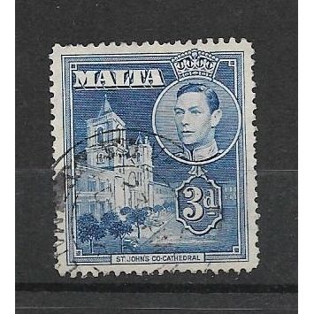Malta.SG223a 3d St.John's Co-Cathedral (Blue).Fine Used.Mar17e