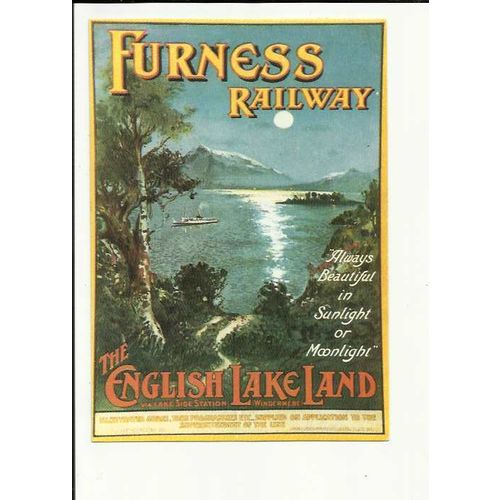 Advertising ENGLISH LAKE LAND Furness Railway Postcard by Lakeside Railway