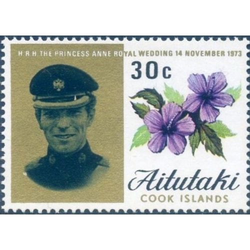 Aitutaki 1973 Royal Wedding 50c Cptn Mark Phillips Unmounted Mint NHM SG83 stamp