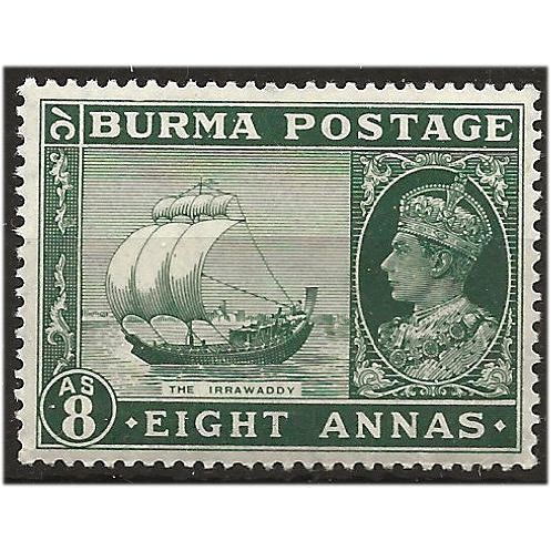 Burma 1938 SG29 8a Myrtle-Green Mounted Mint .. ..