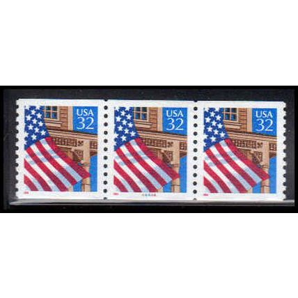 2913v 32c U.S. Flag Over Porch Very Fine MNH LGG PNC 44444/3 PA3483