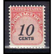 J97 10c Postage Due Barely Clears MNH KA0748