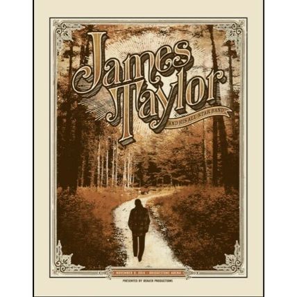 2014 JAMES TAYLOR NASHVILLE COUNTRY ROAD WARNER PARKS CONCERT POSTER 11/9 AP NM
