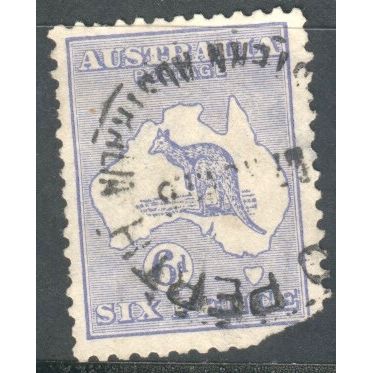 Australia 1915 - 6d ultramarine - Eastern Grey Kangaroo (slightly damaged) used