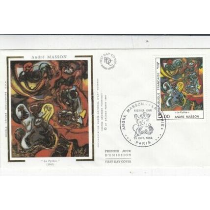 France 1984 Andre Masson Silk FDC Paris special cancel unaddressed VGC