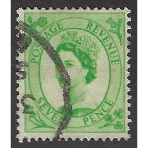GB 1954 7d light green used SG524