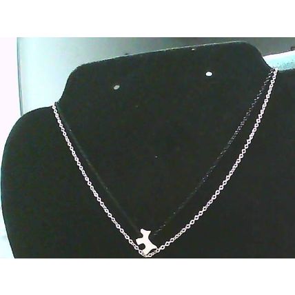 Adjustable Black Gold Tone 2 Chain Puppy Necklace