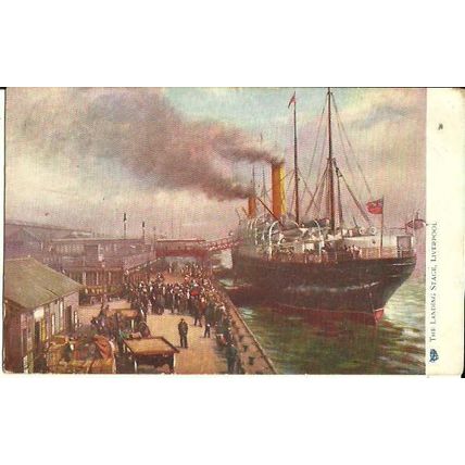 LINER AT LIVERPOOL LANDING STAGE Tuck Oilette Postcard (1461)