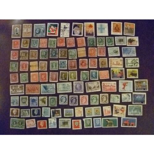 Canada 100 Different Used Postage Stamps (15) Mixture Collection Assortment