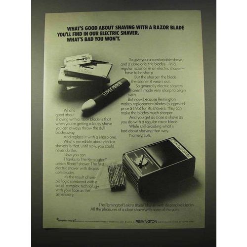 1970 Remington Lektro Blade Electric Shaver Ad