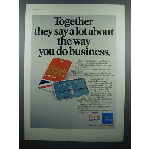 1978 British Airways, American Express Card Ad!