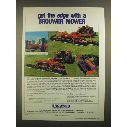 1988 Brouwer 5-Gang and 7-Gang Mowers Ad - Get the Edge