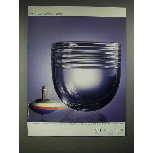 1988 Steuben Tall Momemtum Vase Ad, Peter Aldridge