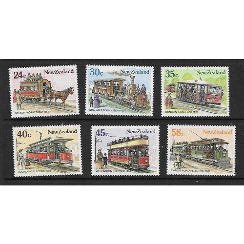 NEW ZEALAND 1985 VINTAGE TRAMS SG1360 /1365 SET 6 VALS U/M MINT