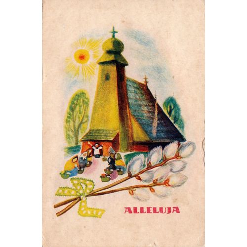 POLAND ALLELUJA Post Card dated 4-April-1958 to Australia