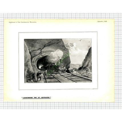 9324) St Gothard Railway - 1898 Print