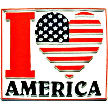 I Love America Heart Flag Fridge Magnet