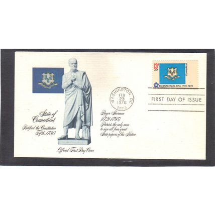 FDC Fleetwood 1637 13c Connecticut (Cachet-U/A) CV40994