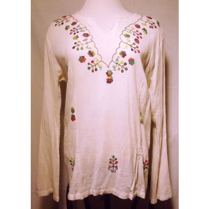 Vintage Embroidered 100% India Cotton Shirt by Antilia Club Hippy Boho Chic