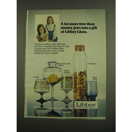 1973 Libbey Glass Ad - Prado, Magna Grande with Lid; Tiffany Foliage
