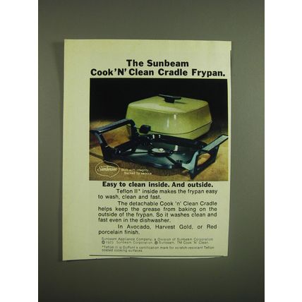 1973 Sunbeam Cook 'n' clean cradle frypan Advertisement