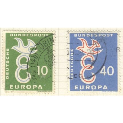 Germany stamps 1958 - 10pfg & 40pfg Europa set - used