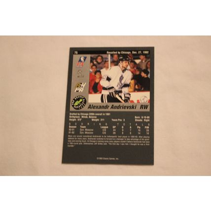 Alexander Andrievski 1993 Classic Pro Hockey Prospects NO. 75