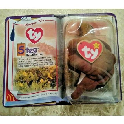 Ty Dinosaur Trio Steg 1995 McDonalds Beanie Baby Original Package Unopened