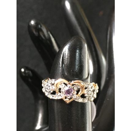 Ring Engagement Promise Heart Shaped Two Tone Ring #79 USA Seller